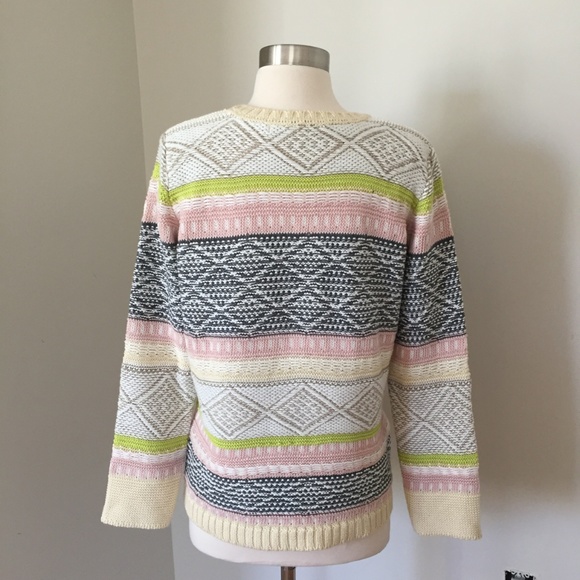ANTHROPOLOGIE Striped Fairisle Jumper, Multi, M - Picture 5 of 7
